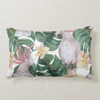 Vintage tropische Cockatoo-Blume Lendenkissen
