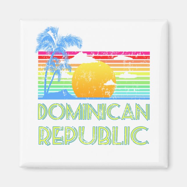Vintage tropische Dominikanische Republik Magnet (Vorne)