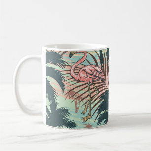 Vintage tropische, nahtlose Muster mit Pi Kaffeetasse