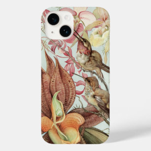 Vintage tropische Orchideen, Blume und Hummingvöge Case-Mate iPhone 14 Hülle