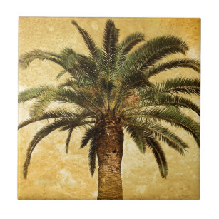 Vintage tropische Palme Fliese