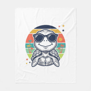 Vintage-Tropische-Sch Schildkröte-Sonnenbrille-Str Fleecedecke