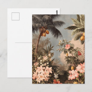 Vintage-Tropisches Paradies mit Palmen Postkarte
