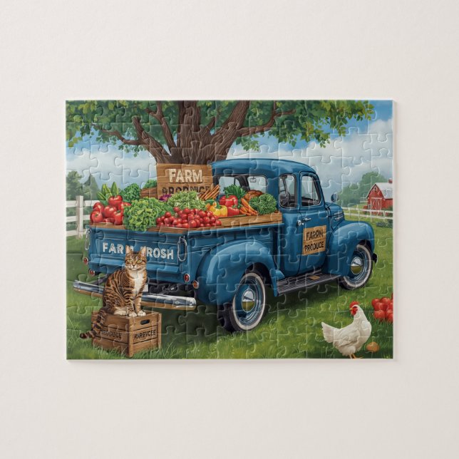 Vintage Truck Farm Produce Art (Horizontal)