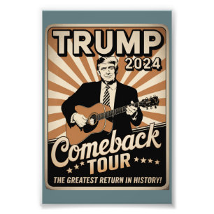 Vintage TRUMP 2024 Rocks COMEBACK TOUR Fotodruck