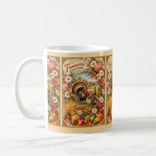 Vintage Truthahn Thanksgiving-Karte Kaffeetasse