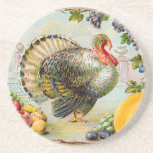 Vintage-Truthahn zu Thanksgiving Untersetzer
