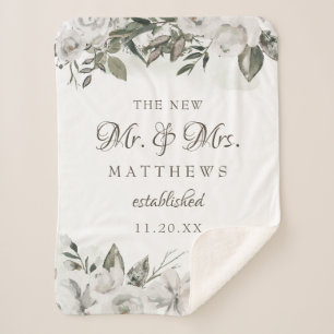 Vintage tschechische Rose Der neue Mr. & Mrs. Newl Sherpadecke