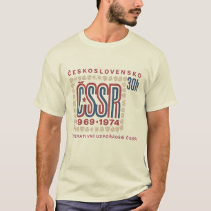 Vintage-Tschechoslowakei-ČSSR-Briefmarkenkunst T-Shirt