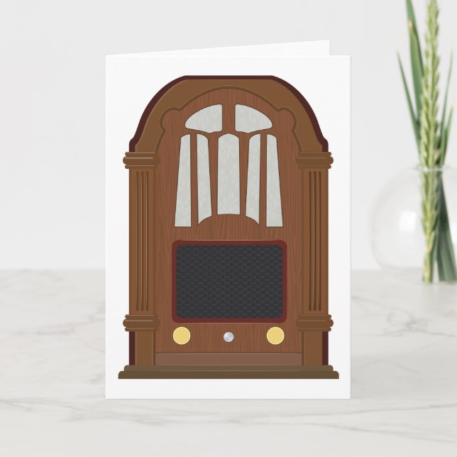 Vintage Tube Radio Antique Wooden Stereo Karte (Vorderseite)