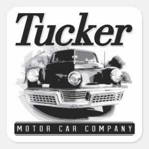 Vintage Tucker Motor Car Logo Quadratische Aufkleb Quadratischer Aufkleber