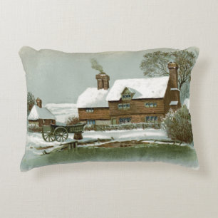 Vintage-Tudor-Landhaus Zierkissen