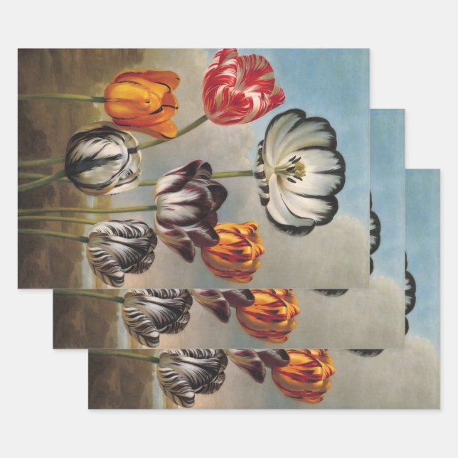 Vintage Tulip-Blume in einer Landschaft Geschenkpapier Set (Set)