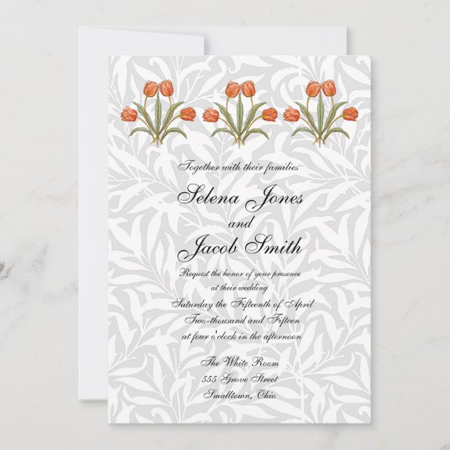 Vintage Tulip Morris Malersammlung Einladung (Vorderseite)