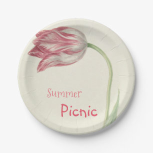 Vintage Tulip - Sommer-Picnic-Papierplatte Pappteller