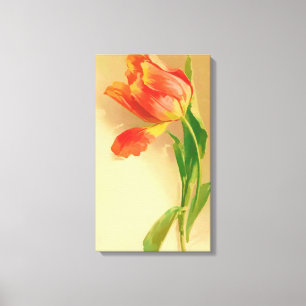 Vintage Tulip Wasserfarbe Links Leinwanddruck