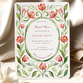 Vintage Tulips Bridal Shower Einladung
