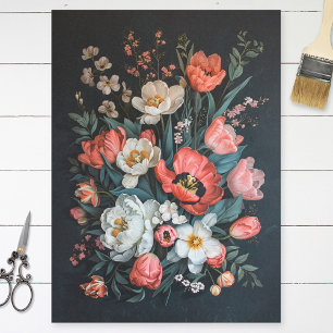 Vintage Tulips farbenfrohe Malerei Decoupage Seidenpapier