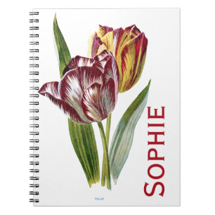 Vintage Tulpe-Blumen Personnalised Notizblock