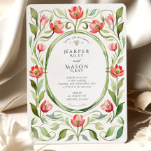 Vintage-Tulpen-Aquarell-Hochzeit