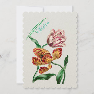 Vintage-Tulpen-Botanische-Illustration Einladung