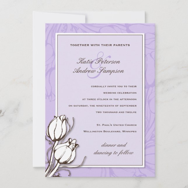 Vintage Tulpen, die Einladungen Wedding sind (Vorderseite)