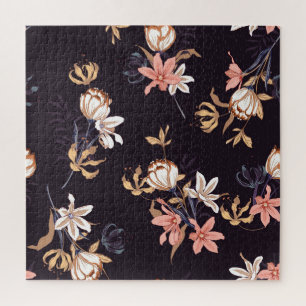 Vintage Tulpen, dunkel, lila Hintergrund