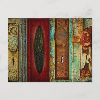 Vintage Tür-Griff-Fotografie-Postkarte Postkarte