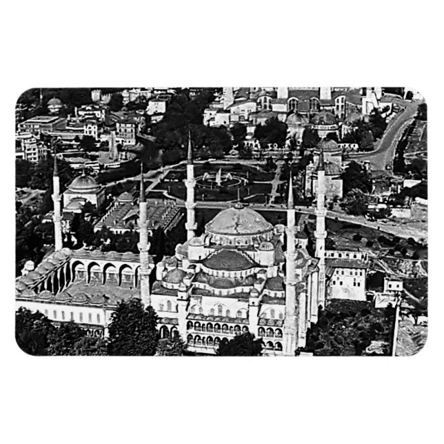 Vintage Türkei Istanbul blaue Moschee Überblick 19 Magnet (Horizontal)