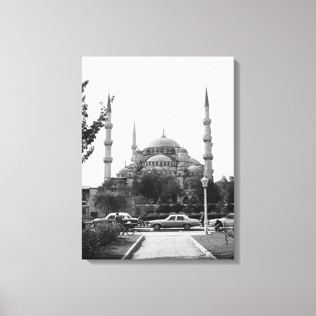 Vintage Türkei Istanbul Die Blaue Moschee Leinwanddruck (Vorderseite)