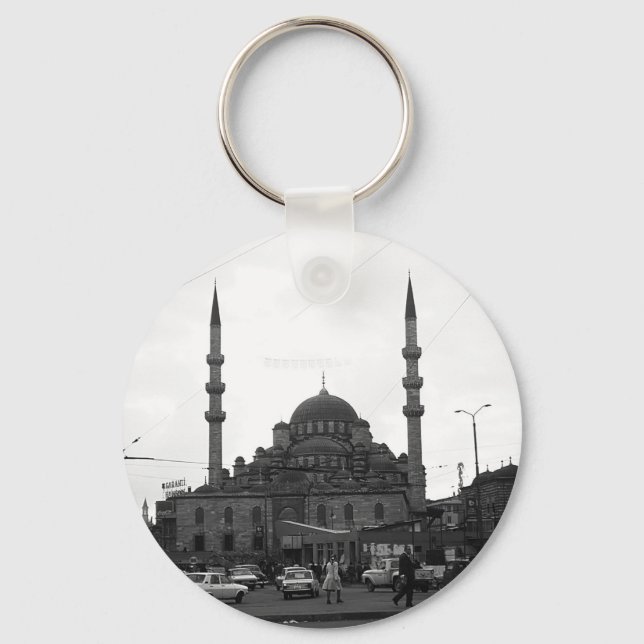 Vintage Türkei Istanbul Die Yeni-Camii-Moschee Schlüsselanhänger (Vorderseite)