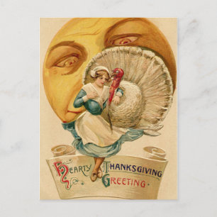 Vintage Türkei und Erntedank Mond Postkarte