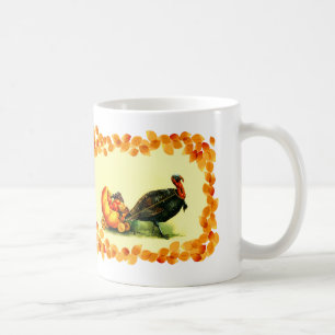 Vintage Türkei und Pumpkin Erntedank Geschenk Kaffeetasse