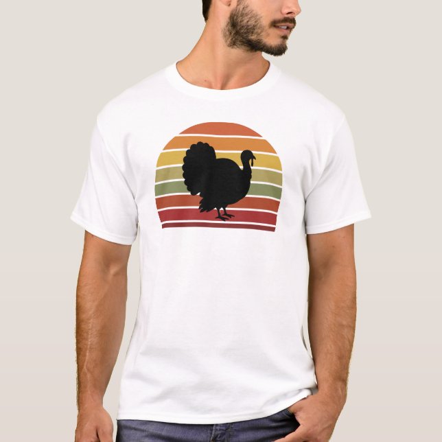 Vintage Turkey Retro Sunset Thanksgiving Shirt (Vorderseite)
