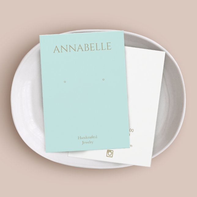 Vintage Türkisblau-Ohrring-Display-Karte (Von Creator hochgeladen)