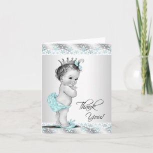 Vintage Türkisblaue Prinzessin Baby Dankeskarten Dankeskarte