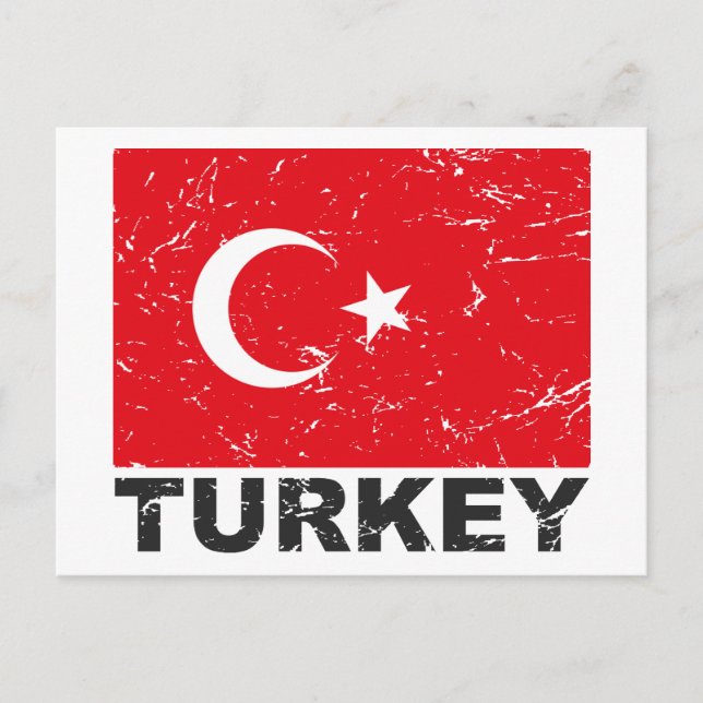 Vintage türkische Flagge Postkarte (Vorderseite)