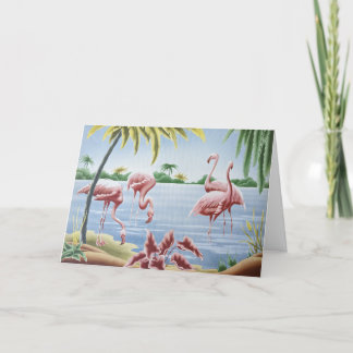 Vintage Turner Flamant rose Friend Carte de remerc