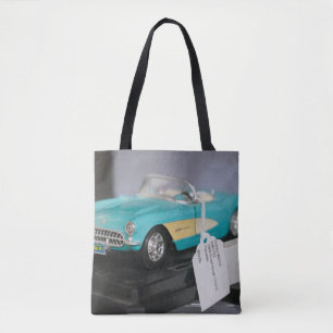 Vintage-Turquoise-Kabriolett-Modellauto Tasche