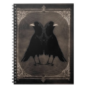 Vintage Twin Crows Notizblock