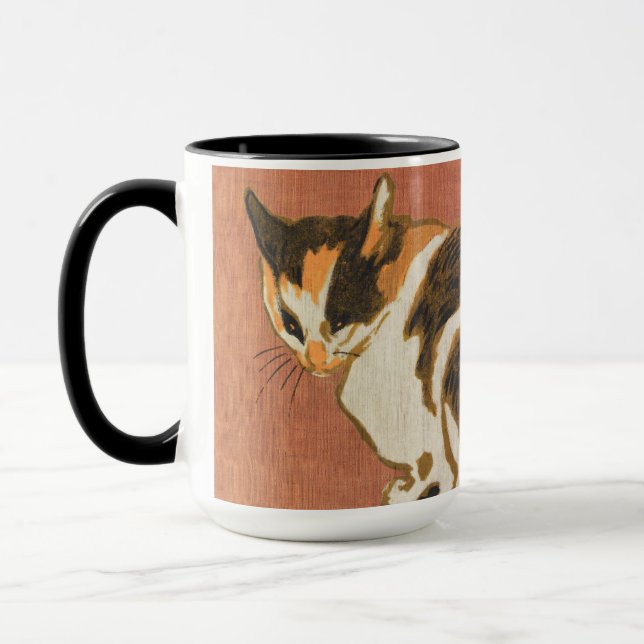 Vintage Two Cats Painting Steinlen Tasse (Links)