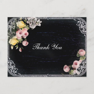 Vintage Typografie Chalkboard Hochzeit danke Postkarte