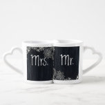 Vintage Typografie Chalkboard mr und mrs Liebestassen<br><div class="desc">Vintage Typografie Chalkboard mr and mrs Liebhaber Tasse</div>