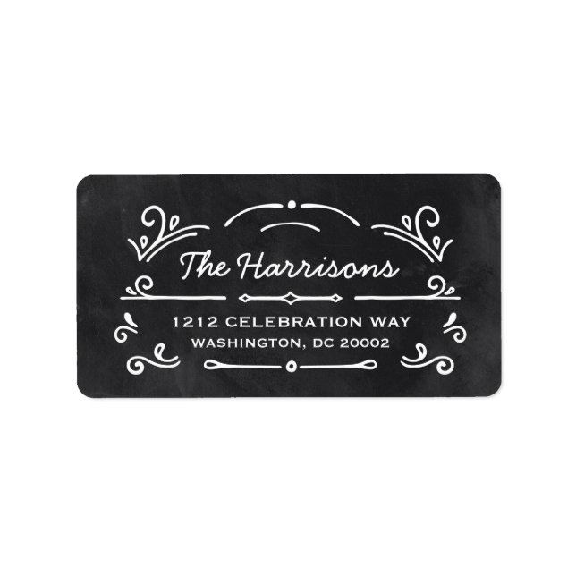 Vintage Typografie | Classic Chalkboard Adressaufkleber (Vorne)