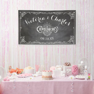 Vintage Typografie-Hochzeit auf der Tafel Banner
