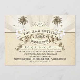 Vintage Typografie Hochzeitseinladungen Einladung