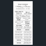 Vintage Typografie-Hochzeitsprogramme Programm<br><div class="desc">Vintage rustikale Typografie Stil Hochzeitsprogramme mit schwarzer Schrift auf weißem Hintergrund. Der Wortlaut ist in einem Schriftstil abgedruckt. Die Hochzeitsfeier ist auf der Vorderseite und die Reihenfolge der Zeremonie ist auf der Rückseite. Zimmer für "In Erinnerung an" für Großeltern, die weitergegeben haben, und auch Raum für Dankeschön an die Braut...</div>