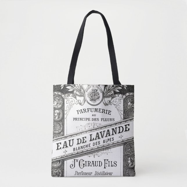 Vintage Typografie Parfümerwerbung Tasche (Vorderseite)