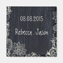Vintage Typografie - rustikale Tafel Save the Date Magnet