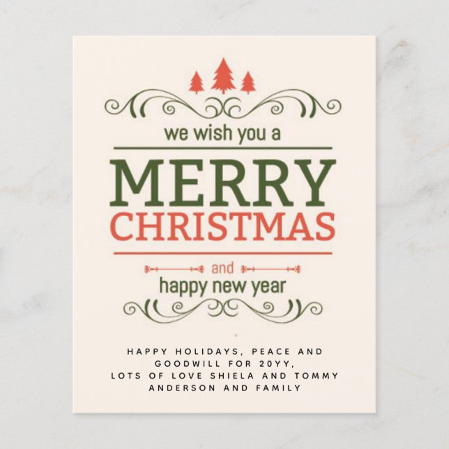 Vintage Typografie-Weihnachtsbrief (Vorderseite)